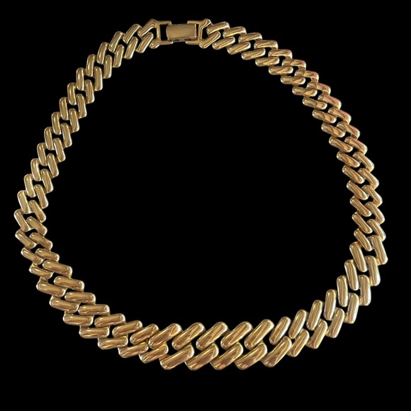 Vintage Napier Gold Tone Chunky Chain Necklace 1985 USA Clasp Statement 16" - Picture 3 of 6